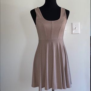 Tan/ white polka a dot dress